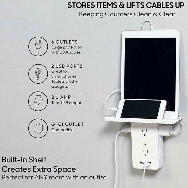 Executive Shelf Multi Charge Wall Outlet by VistaShops