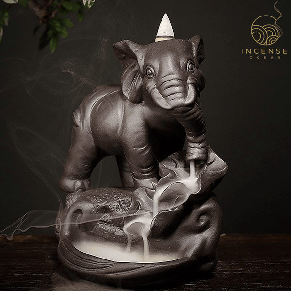 Ceramic Elephant Incense Burner by incenseocean