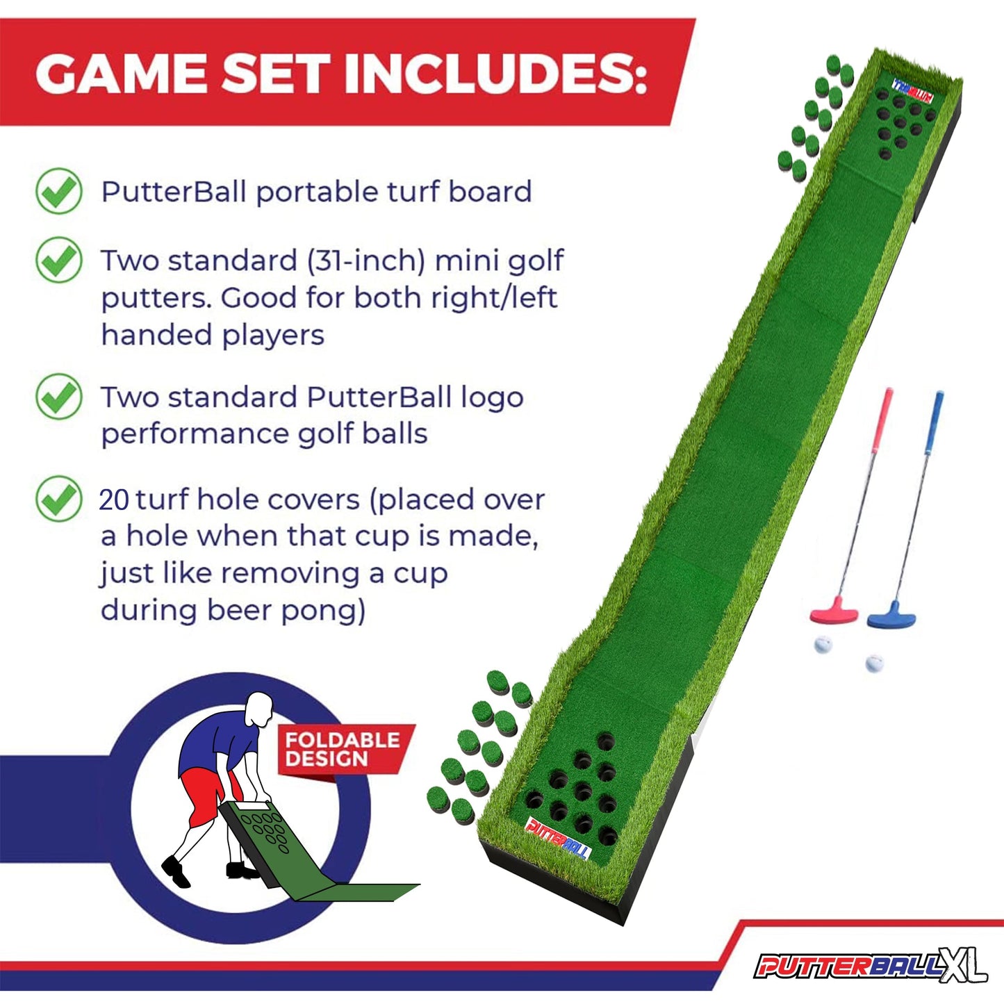 PutterBall XL 10 Hole Edition - Backyard Golf Party Game by PutterBall