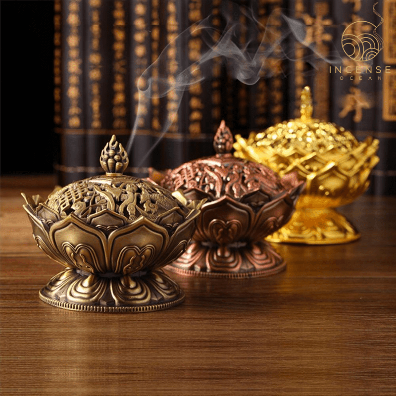 Lotus Flower Sandalwood Censer Incense Holder by incenseocean