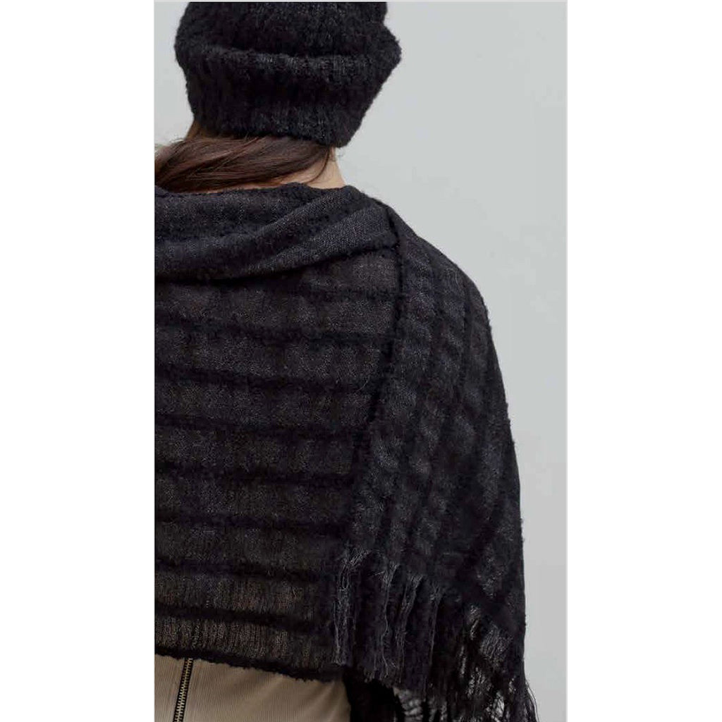 Black Loop Knit Alpaca Scarf by SLATE + SALT