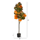 4.5’ Autumn Fiddle Leaf Artificial Fall Tree by Nearly Natural