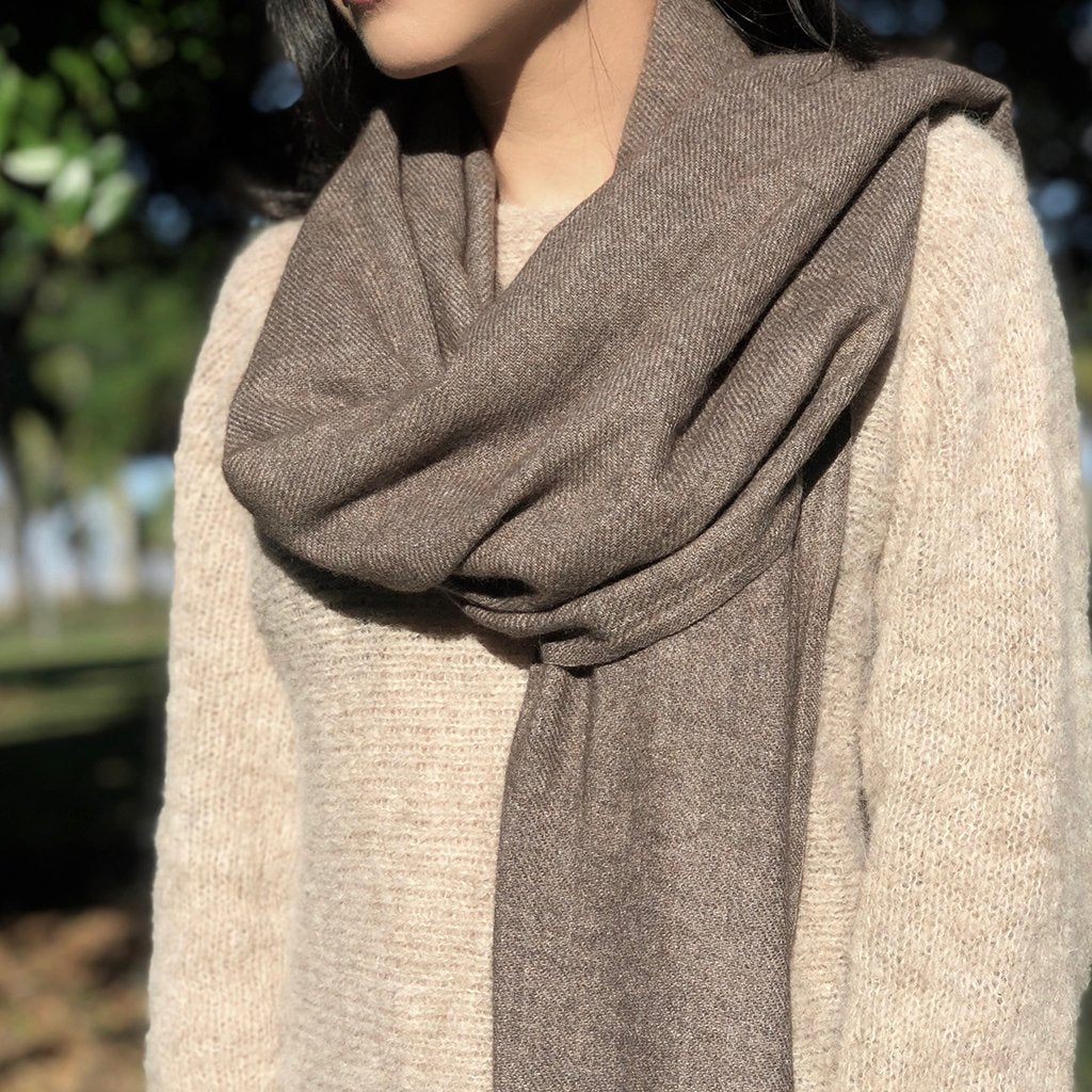 Espresso Handloom Cashmere Scarf by SLATE + SALT