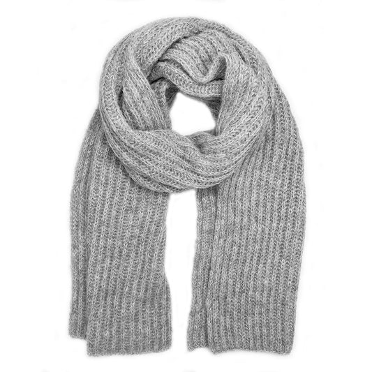 Chunky Gray Knit Alpaca Scarf by SLATE + SALT