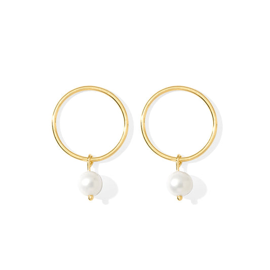 Circle Freshwater Pearl Earrings by SLATE + SALT