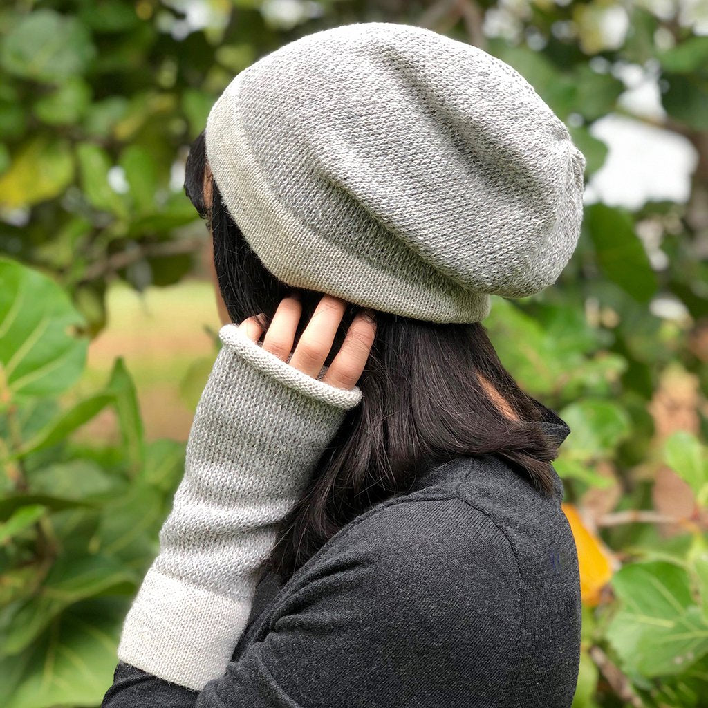 Gray Interwoven Alpaca Gloves by SLATE + SALT