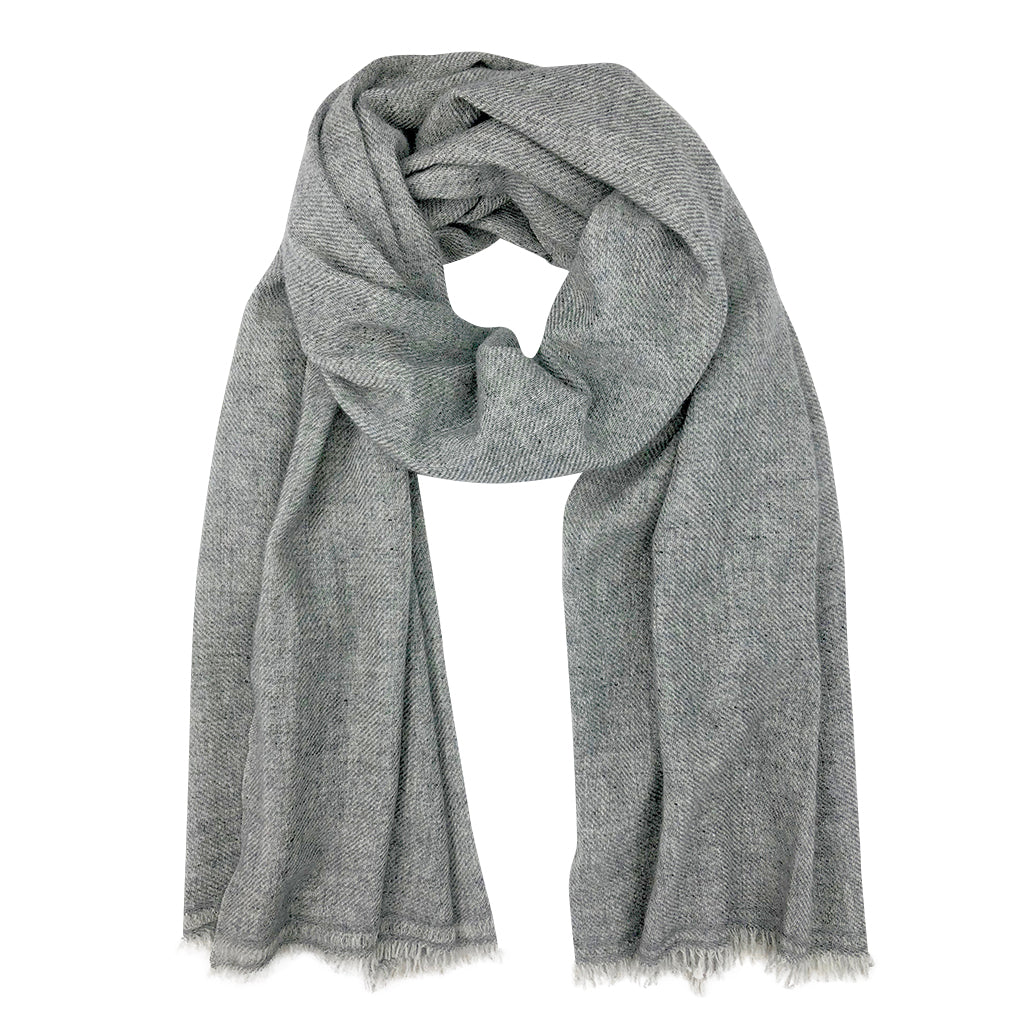 Gray Handloom Cashmere Scarf by SLATE + SALT