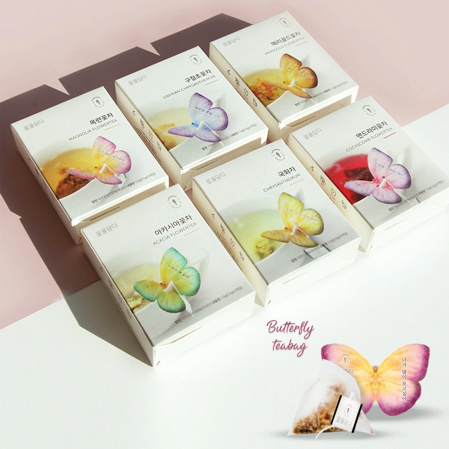 6 Butterfly Flower Tea Bag Orange Box by KKOKDAM