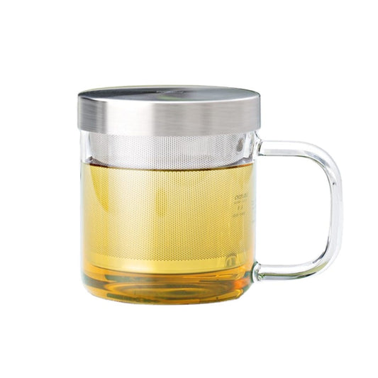 Glass Tea Mug with Stainless Steel Infuser (350ml) by KKOKDAM