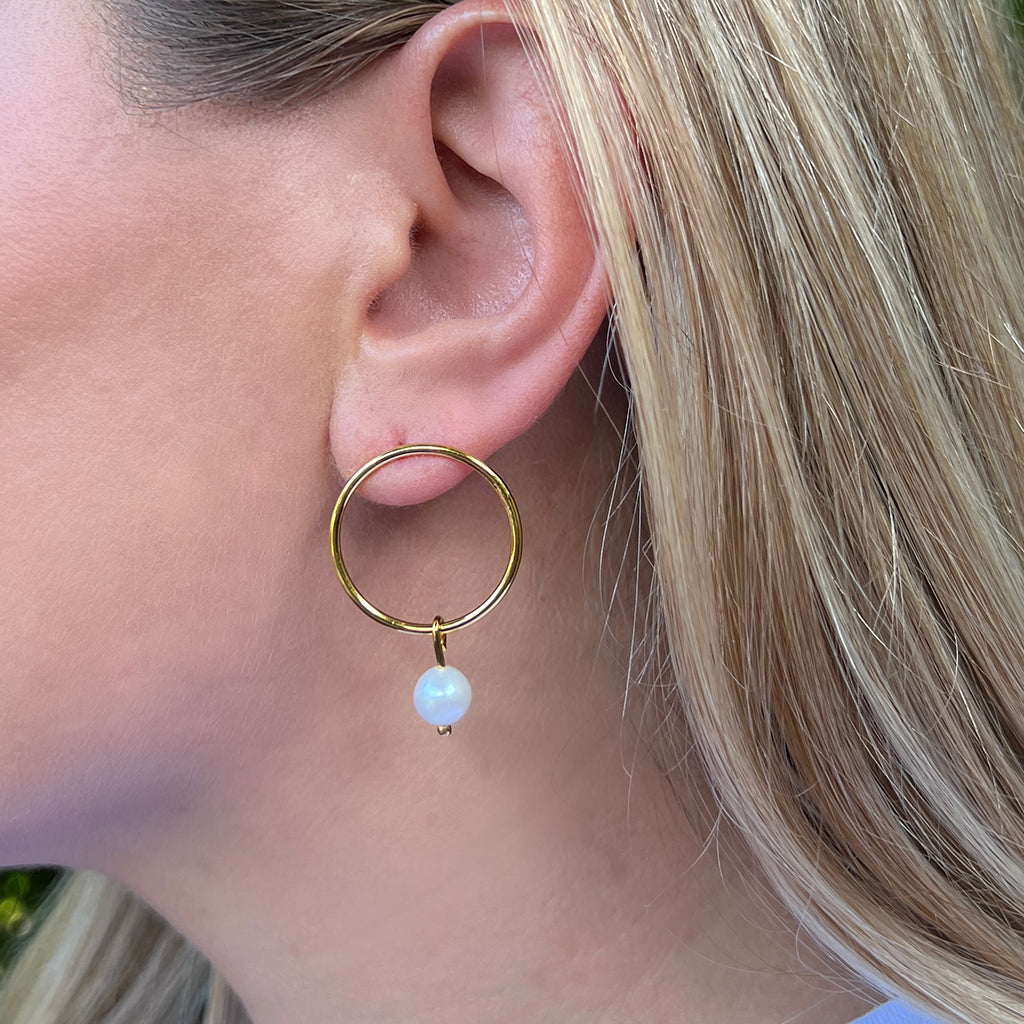 Circle Freshwater Pearl Earrings by SLATE + SALT