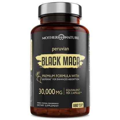 Black Maca Capsules 30,000 mg by Mother Nature Organics