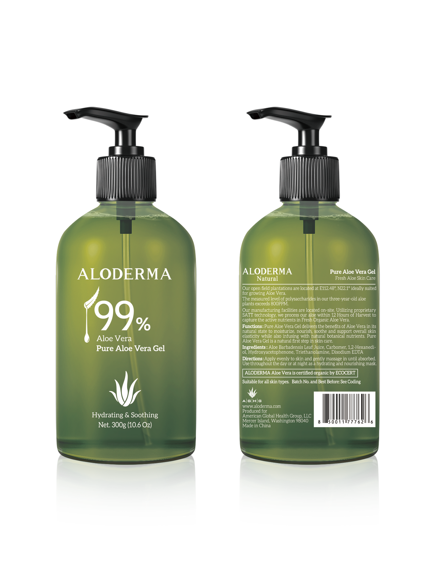 Aloderma Pure Aloe Vera Gel 300g by AloeCure