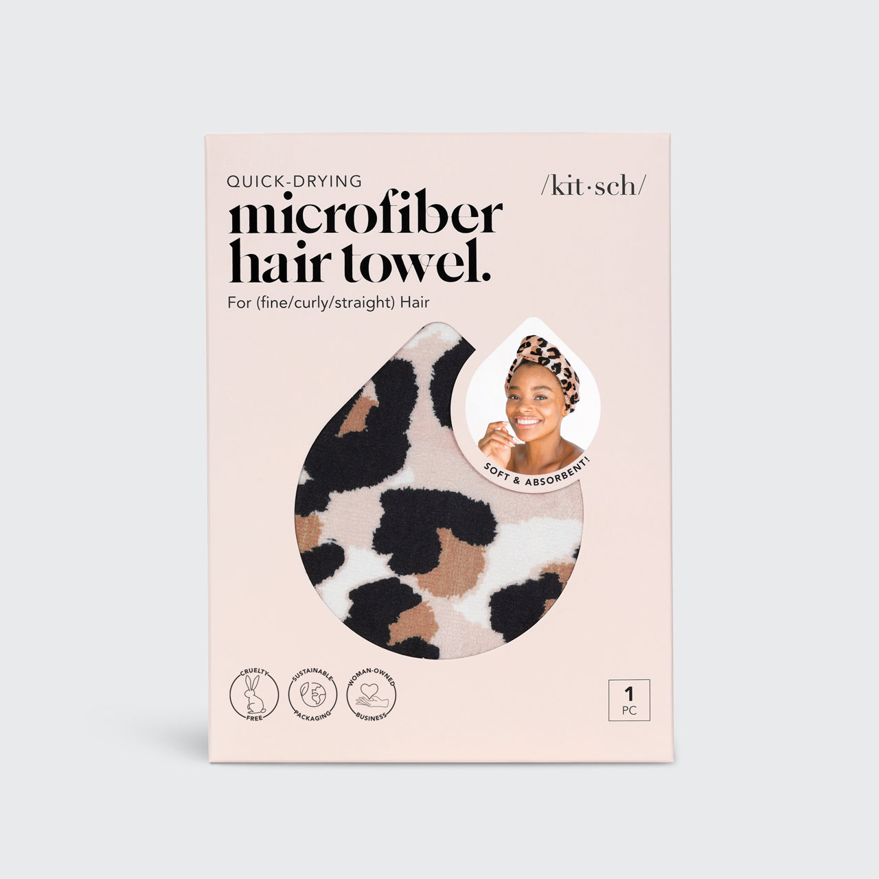 Microfiber Hair Towel - Leopard by KITSCH