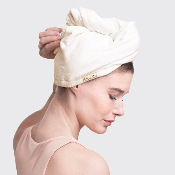 Microfiber Hair Towel - Eco White by KITSCH
