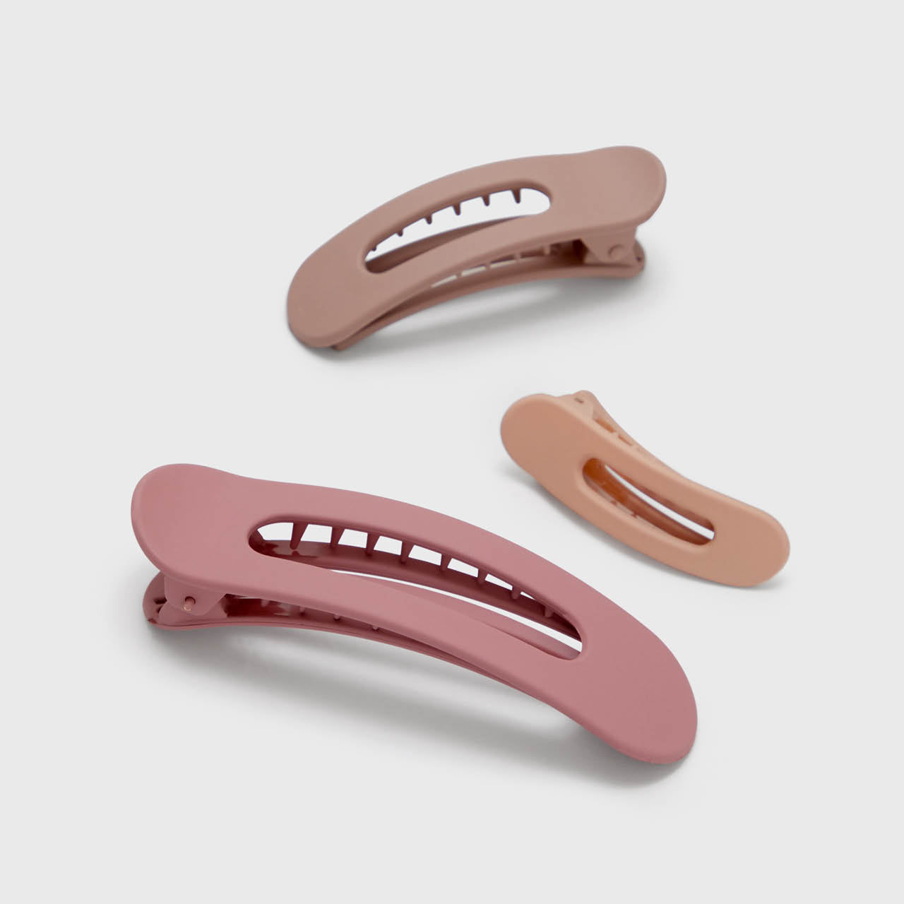 Flat Lay Claw Clip 3pc Flat- Terracotta by KITSCH