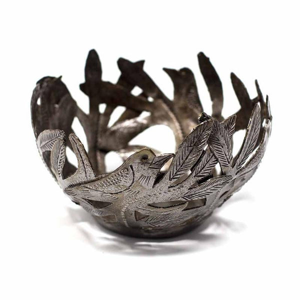 Bird Bowl Haitian Metal Drum Tabletop Décor, 4 by Global Crafts Wholesale - Lotus and Willow