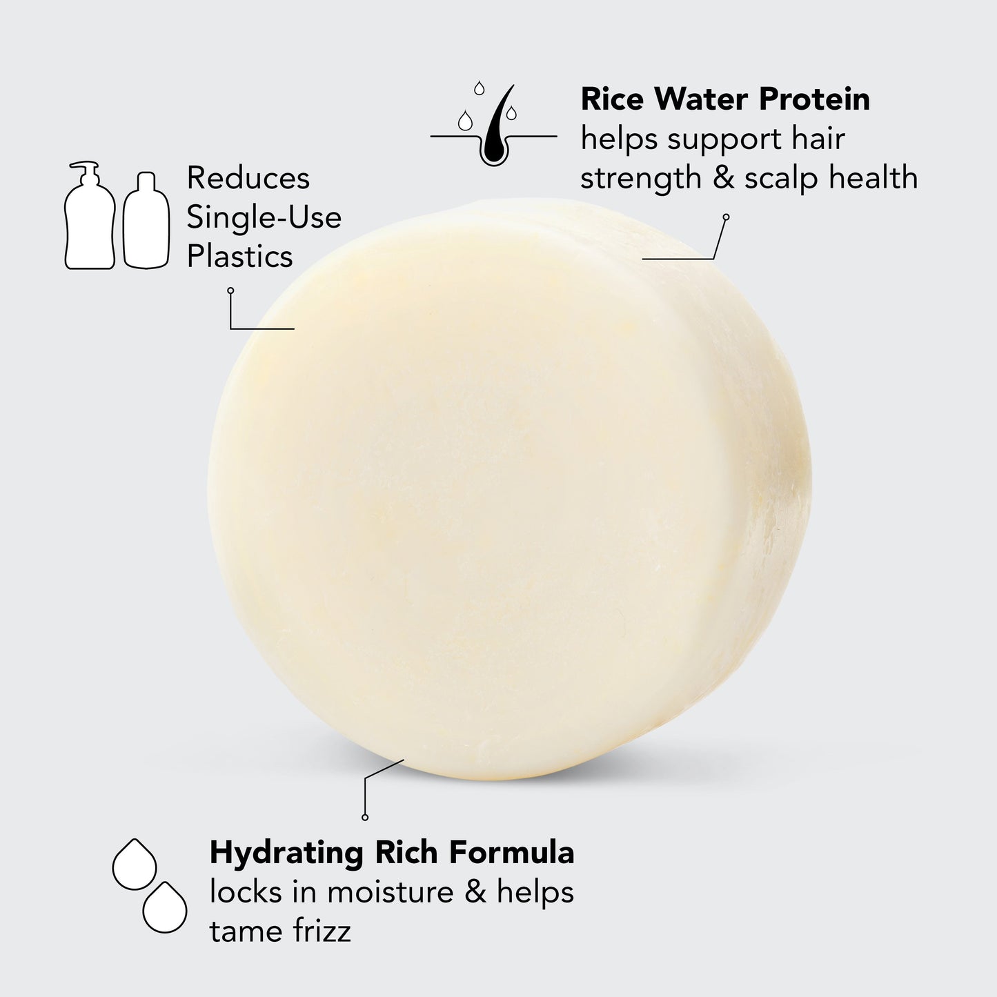 Rice Water Conditioner Bar for Hair Growth by KITSCH - Lotus and Willow