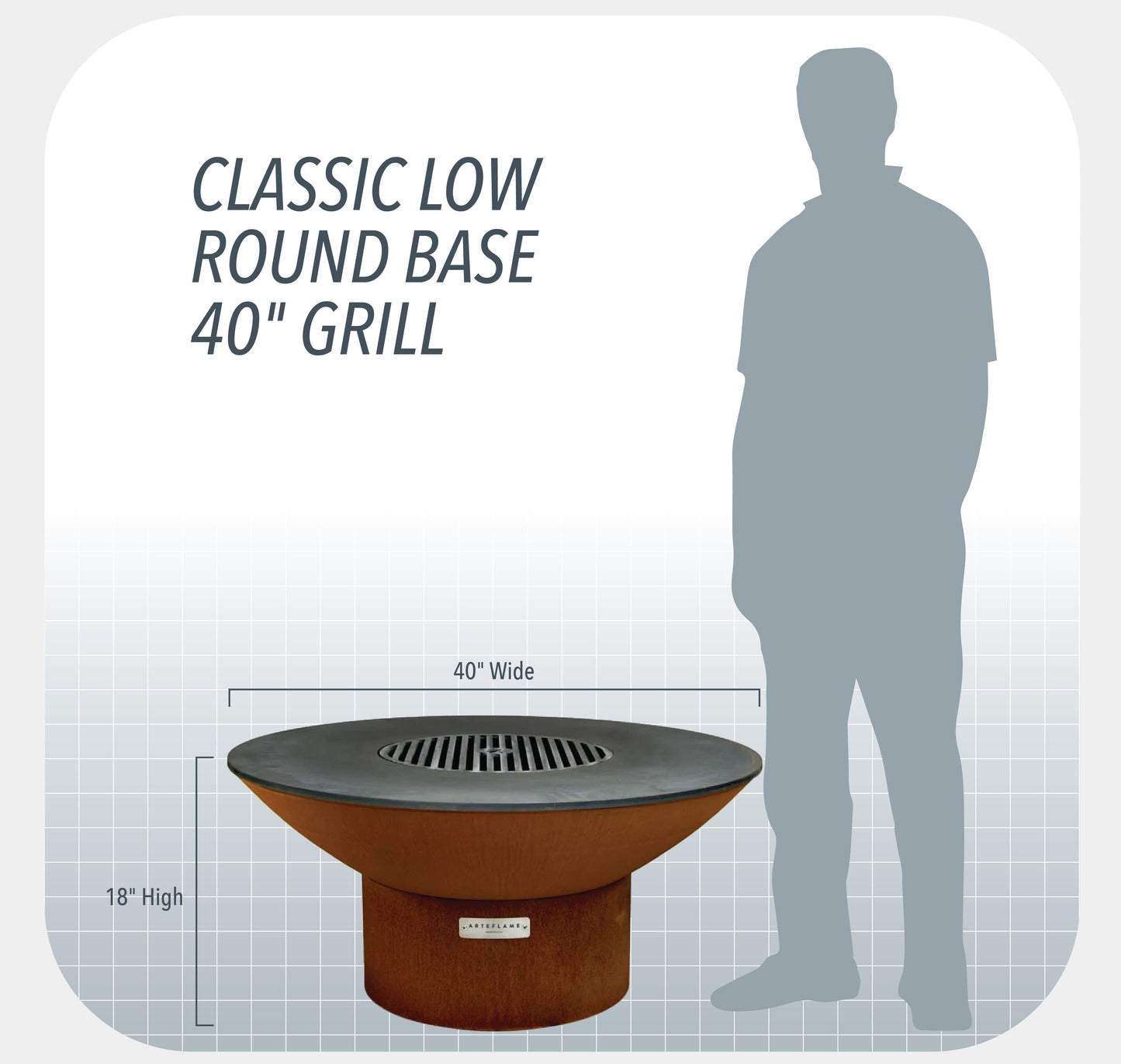 Arteflame Classic 40" Grill - Low Round Base by Arteflame Outdoor Grills