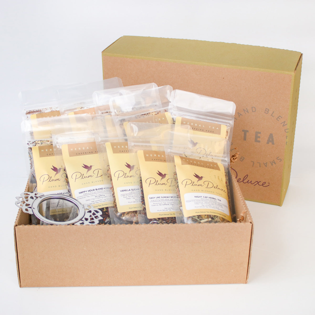 Deluxe Tea Box (10 Teas + Infuser) by Plum Deluxe Tea - Lotus and Willow