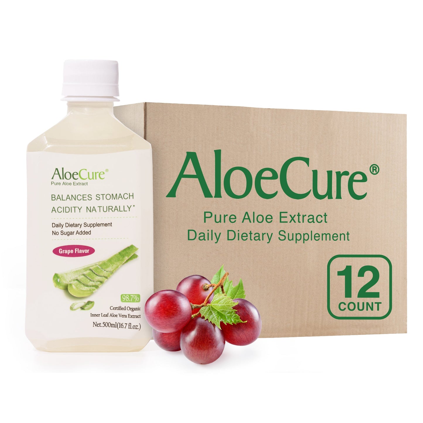 Pure Aloe Vera Juice Grape Flavor by AloeCure