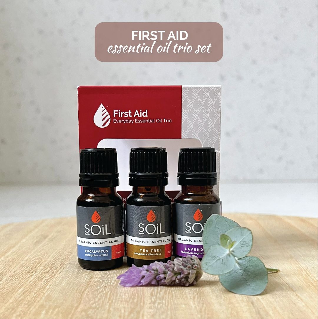 SOiL First Aid Organic Essential Oil Trio by SOiL Organic Aromatherapy and Skincare