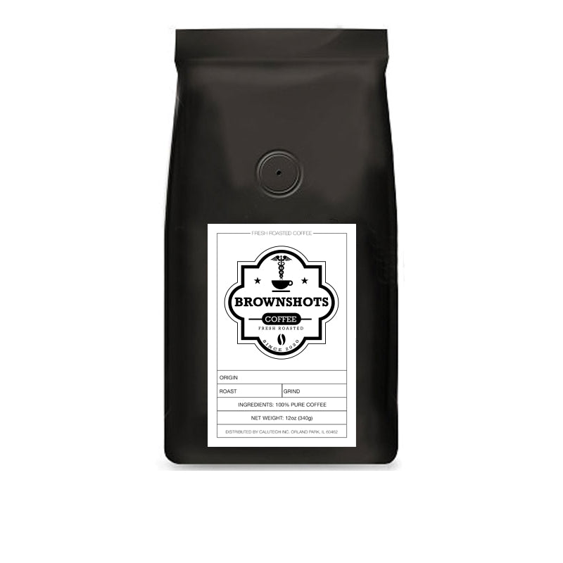 Flavored Coffees Sample Pack: French Vanilla, Hazelnut, Cinnabun, Caramel, Mocha, Cinnamon Hazelnut by Brown Shots Coffee