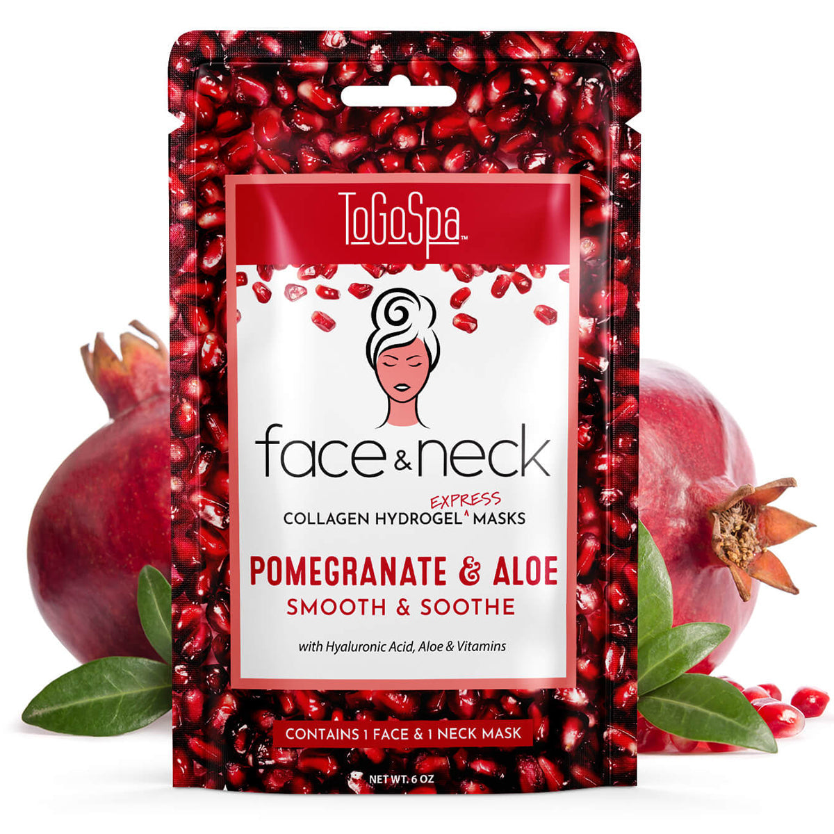 Pomegranate & Aloe Face & Neck Express Masks by ToGoSpa