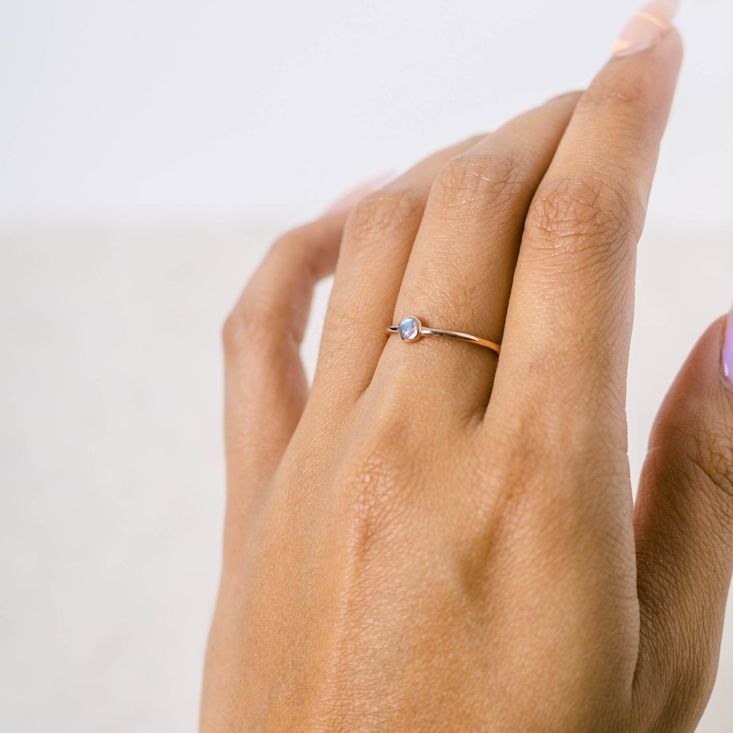 Labradorite Rose Gold Ring by Tiny Rituals