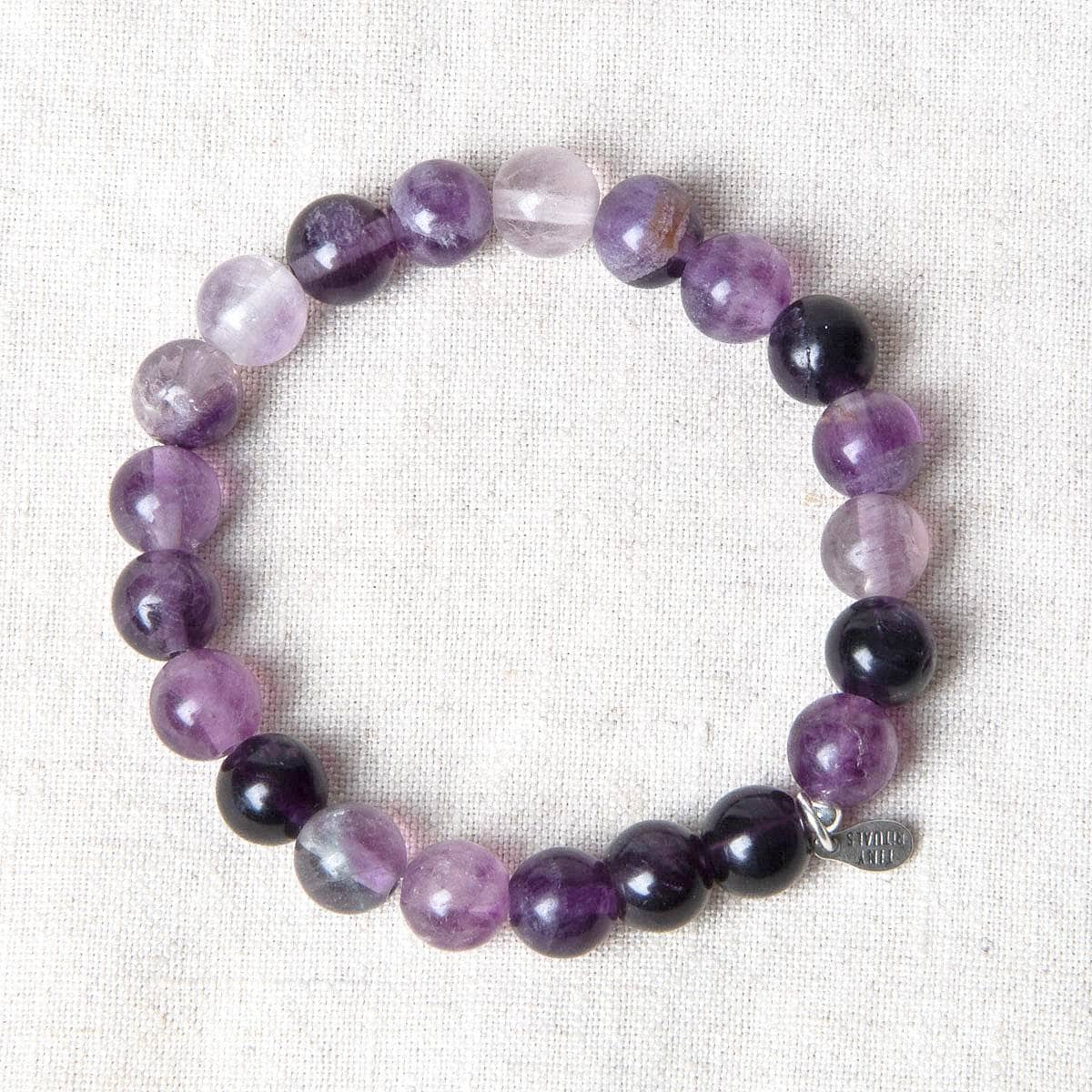 Purple Rainbow Fluorite Energy Bracelet 8mm by Tiny Rituals