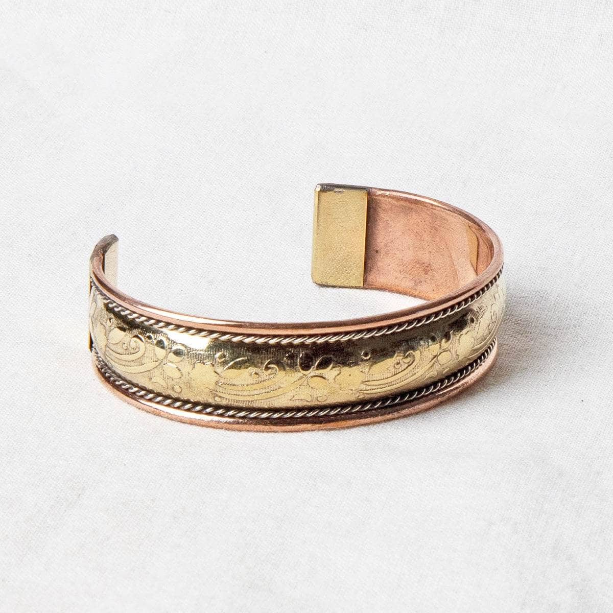 Tibetan Handcrafted Brass & Copper Healing Bracelet by Tiny Rituals