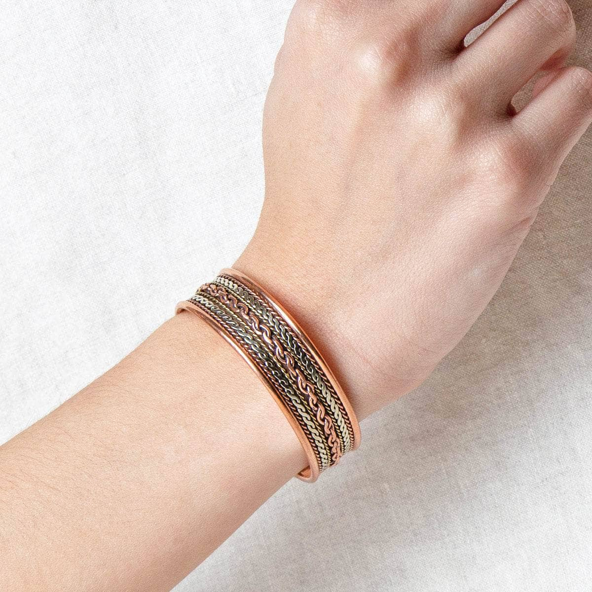 Tibetan Handcrafted Twisted Copper Healing Bracelet by Tiny Rituals