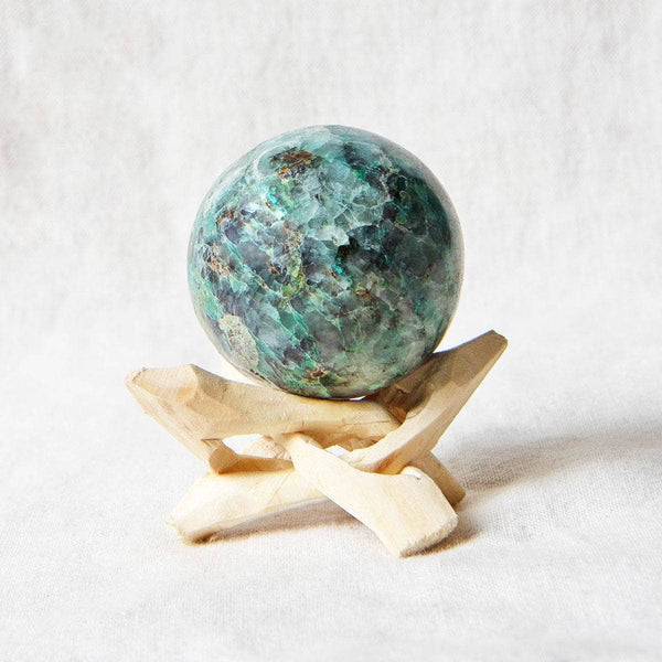 Chrysocolla Sphere with Tripod by Tiny Rituals