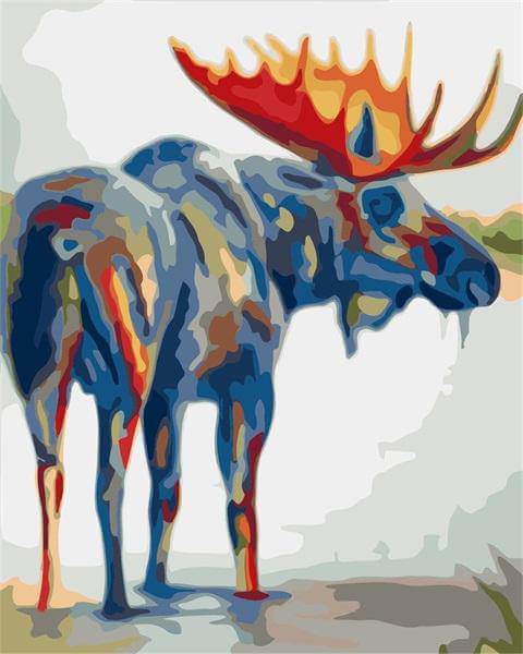 A Big Blue Deer by Paint with Number