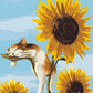 A Cat On A Sunflower by Paint with Number