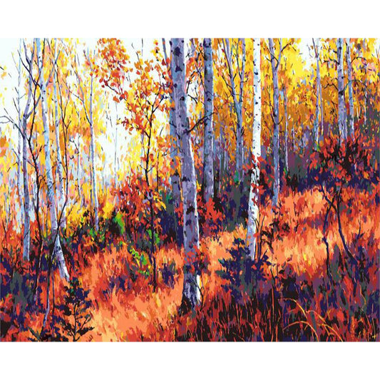 A Forest In Autumn by Paint with Number