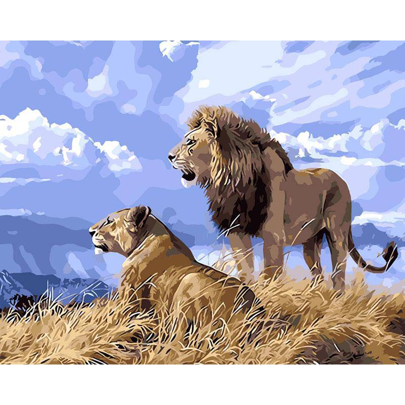A Lion And His Lioness by Paint with Number