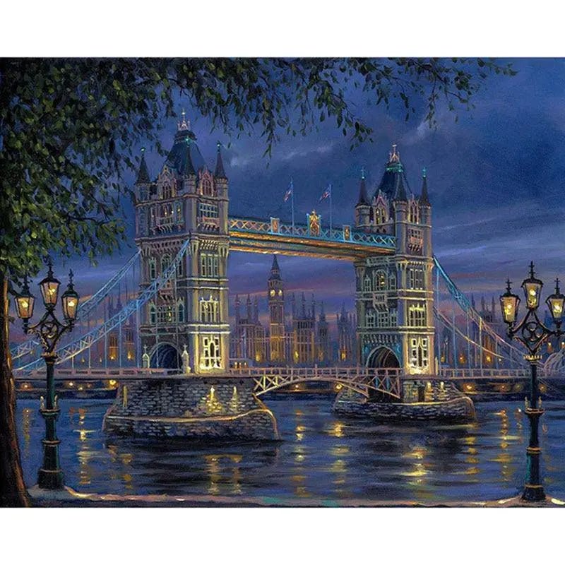 A London Bridge At Night by Paint with Number