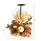 12” Autumn Harvest and Pumpkin Fall Candle Holder by Nearly Natural