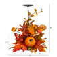 12” Fall Maple Leaves, Berries and Pumpkin Autumn Harvest Candle Holder by Nearly Natural