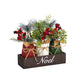 12” Holiday Winter Pine and Berries Three Piece Mason Jar “Noel” Table Christmas Arrangement Décor by Nearly Natural