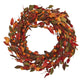 20” Harvest Leaf and Mini Pumpkin Artificial Wreath by Nearly Natural