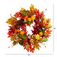 24” Autumn Maple Leaf and Berries Fall Artificial Wreath by Nearly Natural