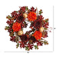 24” Fall Dahlia, Golden Apple, Oak Leaf and Berries Autumn Artificial Wreath by Nearly Natural