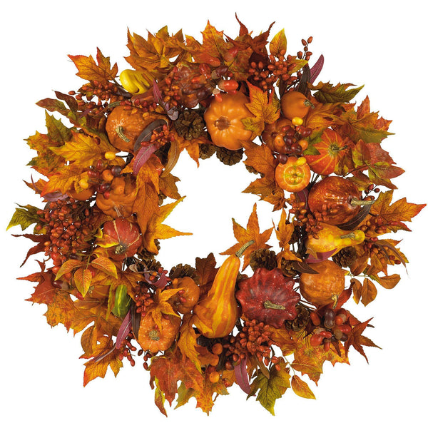 28 Harvest Wreath by Nearly Natural