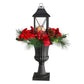 33” Holiday Berries and Poinsettia with Large Lantern and Included LED Candle by Nearly Natural