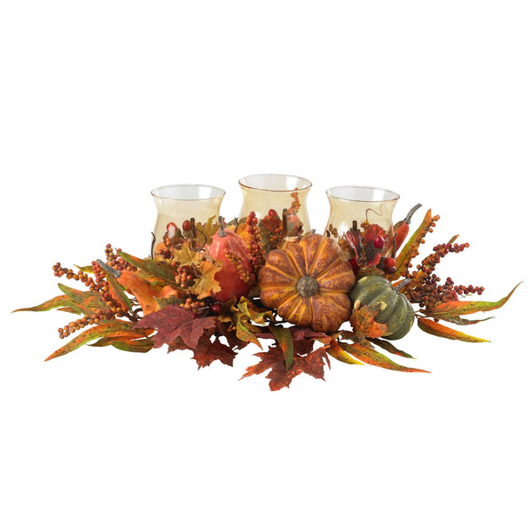Harvest Triple Candelabrum by Nearly Natural