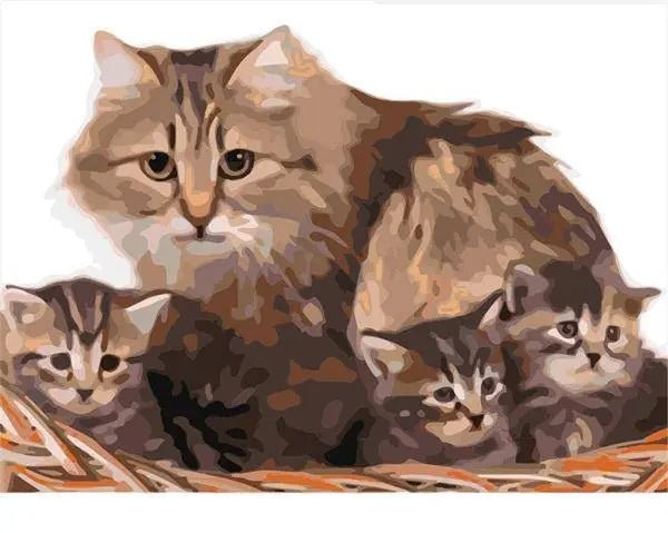 Beautiful Cats Family by Paint with Number