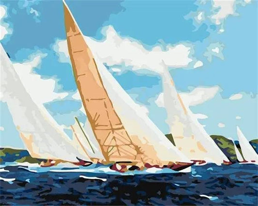 Boat Race by Paint with Number