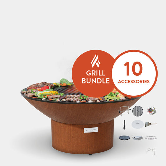 Arteflame Classic 40" Grill with a Low Round Base Home Chef Max Bundle With 10 Grilling Accessories. by Arteflame Outdoor Grills