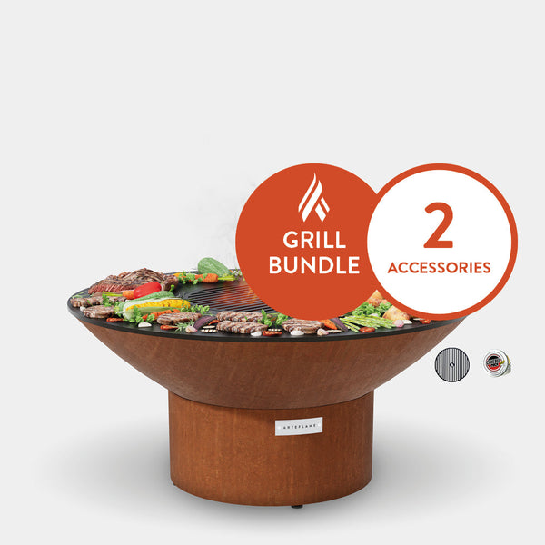 Arteflame Classic 40 Grill with a Low Round Base Starter Bundle With 2 Grilling Accessories. by Arteflame Outdoor Grills